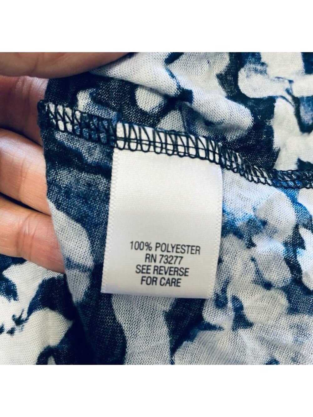 Blue and White Patterned Tank Top - Picture 8 of 8
